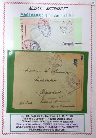 1914-18 Alsace reconquise, lot de lettres des célèbres