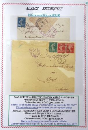 1914-18 Alsace reconquise, lot de lettres des célèbres