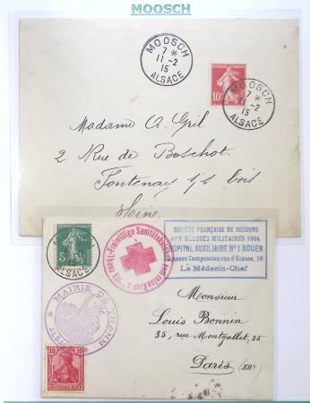 1914-18 Alsace reconquise, lot de lettres des célèbres