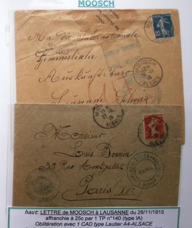 1914-18 Alsace reconquise, lot de lettres des célèbres