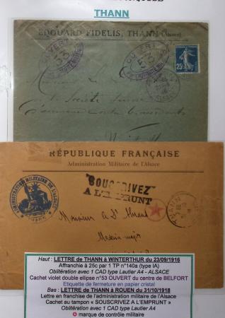 1914-18 Alsace reconquise, lot de lettres des célèbres
