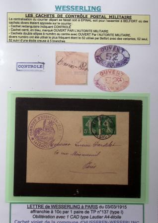 1914-18 Alsace reconquise, lot de lettres des célèbres