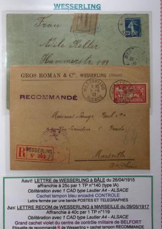 1914-18 Alsace reconquise, lot de lettres des célèbres