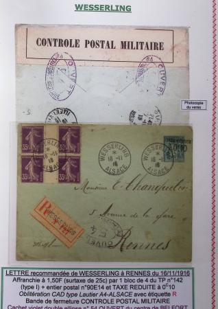 1914-18 Alsace reconquise, lot de lettres des célèbres
