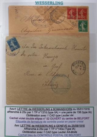 1914-18 Alsace reconquise, lot de lettres des célèbres
