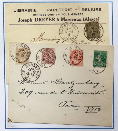 1914-18 Alsace reconquise, lot de lettres des célèbres