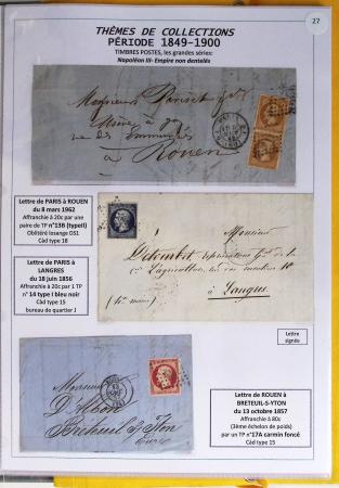 1800-1900env. Étude des types d'oblitérations et cachets