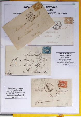 1800-1900env. Étude des types d'oblitérations et cachets