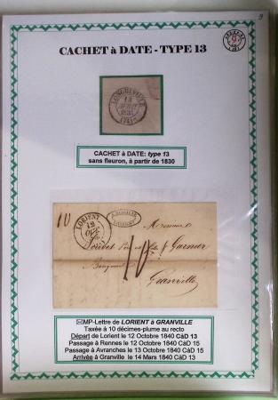 1800-1900env. Étude des types d'oblitérations et cachets