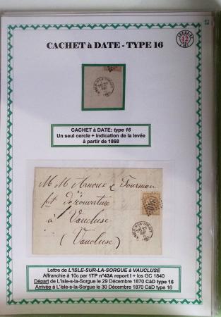 1800-1900env. Étude des types d'oblitérations et cachets