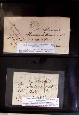 1800-1900env. Étude des types d'oblitérations et cachets
