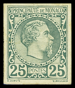 N°6 25c vert, tirage sur bristol pour l'Exposition