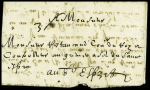 7 lettres avec marques postales de Béziers dont L1A (1702), L2 (1748), L6 (1769), L8 (1778), L7A (1784), L7 (1784)