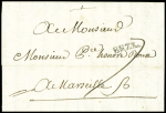 7 lettres avec marques postales de Béziers dont L1A (1702), L2 (1748), L6 (1769), L8 (1778), L7A (1784), L7 (1784)