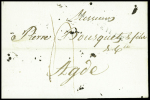 3 lettres avec marques manuscrites "Deb de Béziers" (L10 - 1782 - 1803 - 1804 - ind 15 chaque). TB