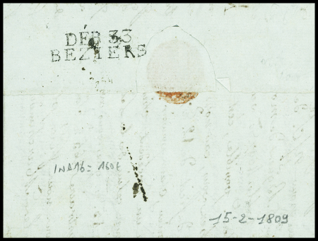 HERAULT MP "Deb 33 Béziers" (1809 - ind 16). TB