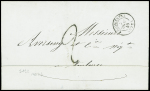 Lettre d'Oran pour Toulouse avec CAD d'entrée T15 "Colonies  FRA Cette" (1849) (Salles n°192), ind 24. rare et TB