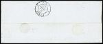 2 lettres : n°3 OBL grille + T15 "Cette (33)" (28 juil 49) et n°4 OBL grille + T15 "Cette (33)" (2 juil 1850 - 2e jour de tarif). TB