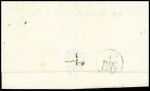 2 lettres : double cursive "33 Frontignan Montpellier" (1827 - ind 18) et cursive "33 Frontignan" (1838 - ind 11). TB