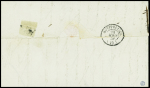 N°3 OBL grille + T14 Ganges (1849) sur lettre, ind 16. TB