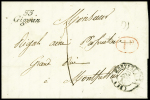 Lettre avec cursive "33 Gigean" + T15 Montpellier (1844), ind 18. Jolie pièce