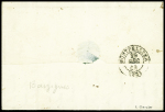Lettre avec cursive "33 Gigean" + T15 Montpellier (1844), ind 18. Jolie pièce