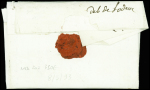 Lettre de Montpellier pour Toulouse (1793) avec au verso marque manuscrite "Deb de Lodeve", ind 20. TB
