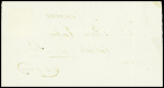 N°5 40c orange (pli d'archive) OBL PC 2054 + T15 "Montagnac" (1856) sur devant de lettre pour Agde avec boite rurale "E"