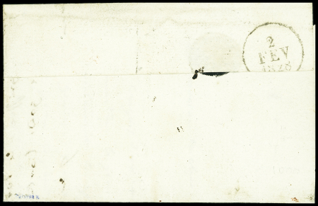 Cachet rectangulaire d'essai "Montpellier. 33 1 février