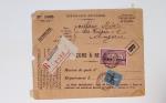 Bon lot de 86 plis ou devants de lettre avec timbres des cours d'instruction et timbres fictifs dont mandats-poste et mandats-cartes AFF Semeuses
