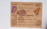 Bon lot de 86 plis ou devants de lettre avec timbres des cours d'instruction et timbres fictifs dont mandats-poste et mandats-cartes AFF Semeuses