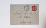 Bon lot de 86 plis ou devants de lettre avec timbres des cours d'instruction et timbres fictifs dont mandats-poste et mandats-cartes AFF Semeuses