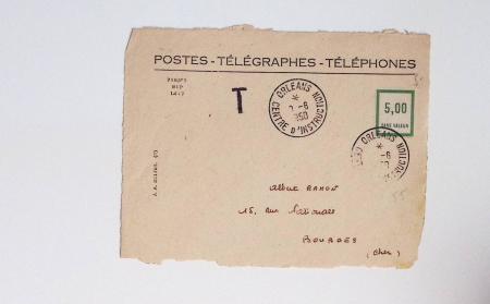 Bon lot de 86 plis ou devants de lettre avec timbres des cours d'instruction et timbres fictifs dont mandats-poste et mandats-cartes AFF Semeuses