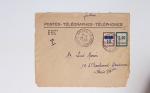 Bon lot de 86 plis ou devants de lettre avec timbres des cours d'instruction et timbres fictifs dont mandats-poste et mandats-cartes AFF Semeuses