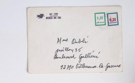 Bon lot de 86 plis ou devants de lettre avec timbres des cours d'instruction et timbres fictifs dont mandats-poste et mandats-cartes AFF Semeuses