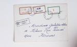 Bon lot de 86 plis ou devants de lettre avec timbres des cours d'instruction et timbres fictifs dont mandats-poste et mandats-cartes AFF Semeuses