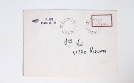 Bon lot de 86 plis ou devants de lettre avec timbres des cours d'instruction et timbres fictifs dont mandats-poste et mandats-cartes AFF Semeuses