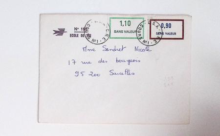 Bon lot de 86 plis ou devants de lettre avec timbres des cours d'instruction et timbres fictifs dont mandats-poste et mandats-cartes AFF Semeuses