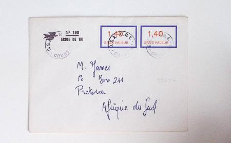 Bon lot de 86 plis ou devants de lettre avec timbres des cours d'instruction et timbres fictifs dont mandats-poste et mandats-cartes AFF Semeuses