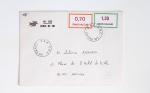Bon lot de 86 plis ou devants de lettre avec timbres des cours d'instruction et timbres fictifs dont mandats-poste et mandats-cartes AFF Semeuses