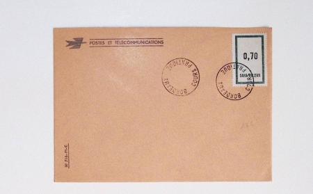 Bon lot de 86 plis ou devants de lettre avec timbres des cours d'instruction et timbres fictifs dont mandats-poste et mandats-cartes AFF Semeuses