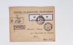 Bon lot de 86 plis ou devants de lettre avec timbres des cours d'instruction et timbres fictifs dont mandats-poste et mandats-cartes AFF Semeuses