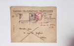 Bon lot de 86 plis ou devants de lettre avec timbres des cours d'instruction et timbres fictifs dont mandats-poste et mandats-cartes AFF Semeuses