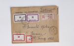 Bon lot de 86 plis ou devants de lettre avec timbres des cours d'instruction et timbres fictifs dont mandats-poste et mandats-cartes AFF Semeuses