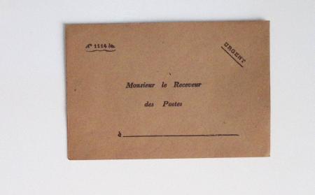 Bon lot de 86 plis ou devants de lettre avec timbres des cours d'instruction et timbres fictifs dont mandats-poste et mandats-cartes AFF Semeuses