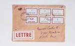 Bon lot de 86 plis ou devants de lettre avec timbres des cours d'instruction et timbres fictifs dont mandats-poste et mandats-cartes AFF Semeuses