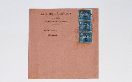 Bon lot de 86 plis ou devants de lettre avec timbres des cours d'instruction et timbres fictifs dont mandats-poste et mandats-cartes AFF Semeuses