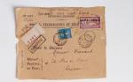 Bon lot de 86 plis ou devants de lettre avec timbres des cours d'instruction et timbres fictifs dont mandats-poste et mandats-cartes AFF Semeuses