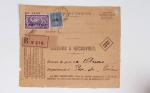 Bon lot de 86 plis ou devants de lettre avec timbres des cours d'instruction et timbres fictifs dont mandats-poste et mandats-cartes AFF Semeuses