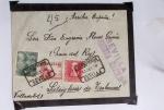 Classeur noir de 29 lettres de la guerre d'Espagne dont 24 avec censures (nationalistes ou à l'arrivée en France). 3 lettres de la Croix-Rouge dans secteur franquiste